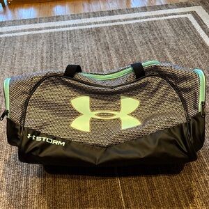 Under Armour Black and Mint Green Duffel Bag